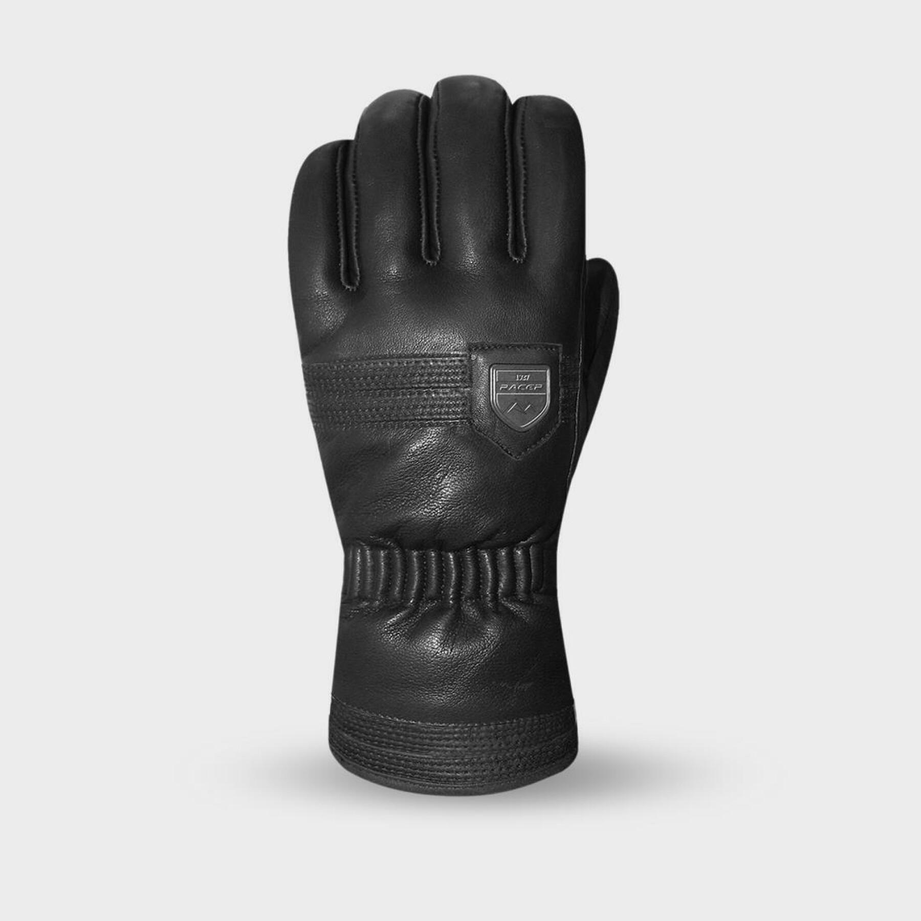 Premium leather ski gloves Racer primaloft