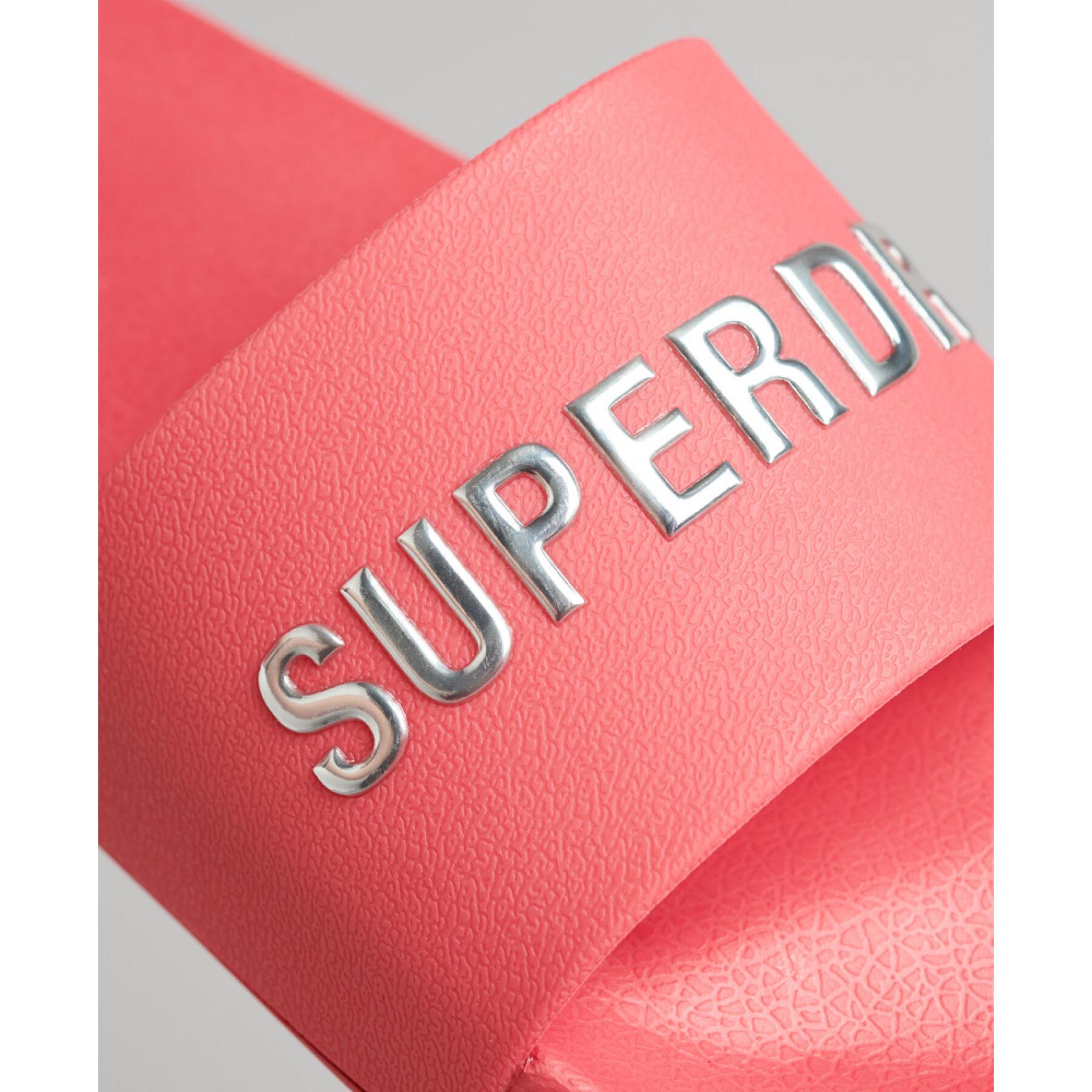Women's logo pool slippers Superdry Code