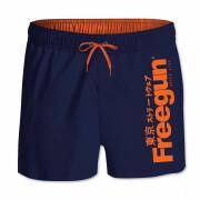 Short swim shorts with elastic waistband Freegun Logo